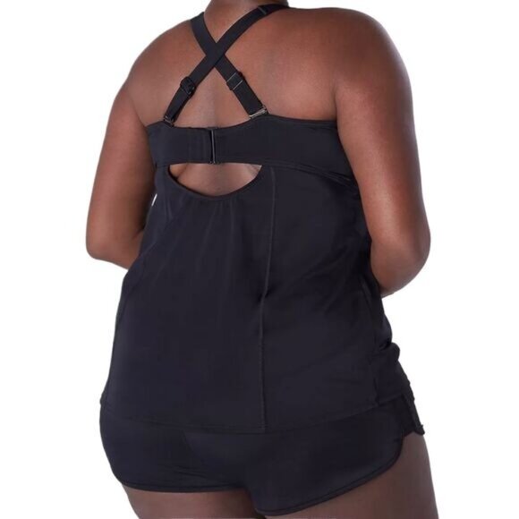 Lane Bryant LIVI Swim Underwire Balconette Tankini Size 40DD Black - Picture 3 of 8
